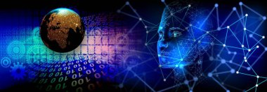 soyut yapay zeka ve teknoloji temalı gövde arka planı