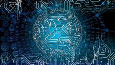 Devre kartı ile soyut arkaplan