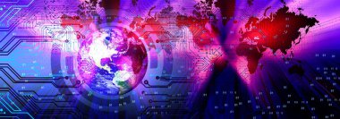 Dünya haritası ve küresi olan soyut arkaplan