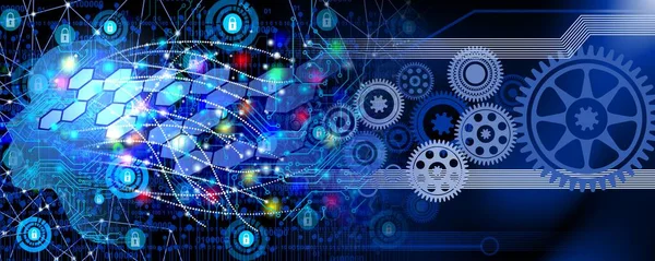 Vites ve dişli tekerlekleri olan soyut bir arka plan. teknoloji kavramı