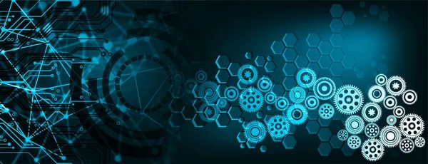 Vites ve dişli tekerlekleri olan soyut bir arka plan. Teknoloji konsepti 3d oluşturma