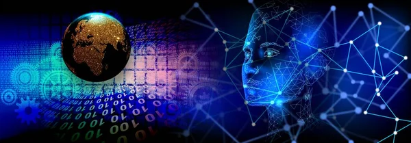 soyut yapay zeka ve teknoloji temalı gövde arka planı