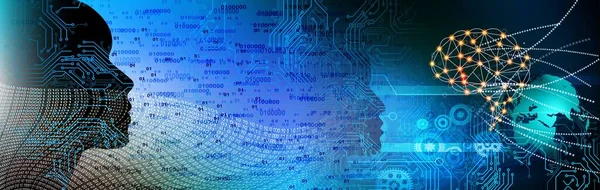 İnsan beyni ve ikili kodlu soyut arkaplan
