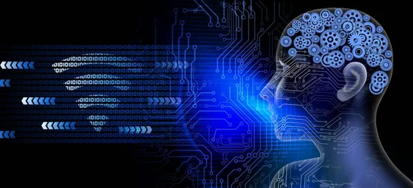 Yapay zeka konsepti. Soyut arkaplan. 3d oluşturma