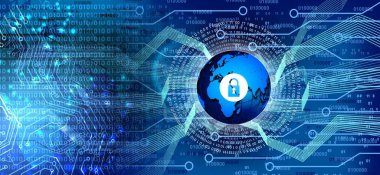 Soyut dijital arkaplana sahip siber güvenlik kavramı