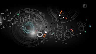 Teknoloji ve dijital elementlerle soyut arkaplan