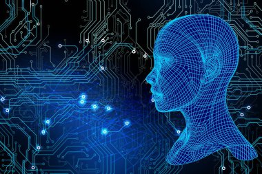 İnsan beyniyle soyut arkaplan