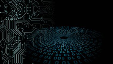 Mavi devre kartı ile soyut arkaplan