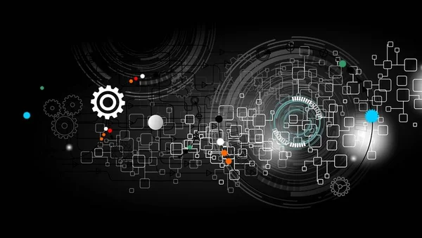 Teknoloji ve dijital elementlerle soyut arkaplan