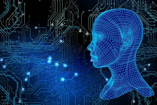 İnsan beyniyle soyut arkaplan