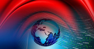 Küre ve ikili kodlu soyut arkaplan