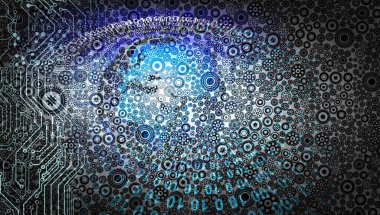 Teknoloji ve ortaklık kavramlarının mükemmel bir karışımı ile arka plan