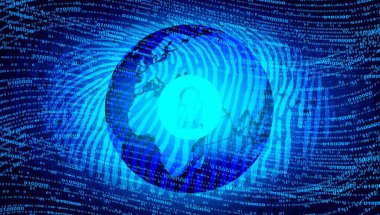 Siber saldırı konsepti, soyut teknoloji geçmişi.