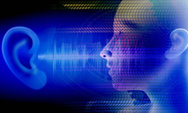 Soyut arkaplan ile müzik işaretinin dijital illüstrasyonu