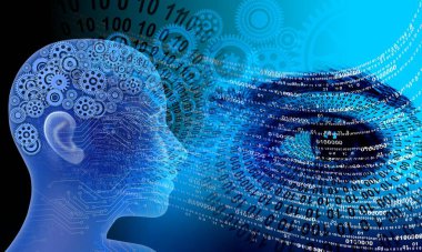 Soyut teknoloji kavramı. Yapay zeka. bilim dijital arkaplanı.