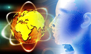 Dünya haritası ve küresi olan soyut arkaplan