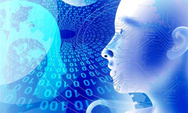 Dijital illüstrasyon soyut teknolojik altyapı