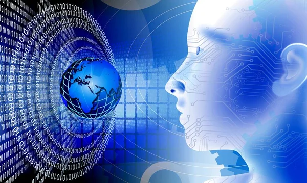 İnsan beyni ve ikili kodlu soyut arkaplan