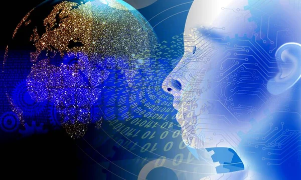 Soyut arka plana sahip insan beyninin dijital çizimi