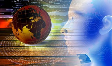 Küre ve ikili kodlu soyut arkaplan