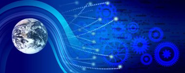 Soyut dijital küre. Teknoloji geçmişi. vektör illüstrasyonu.