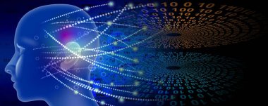 İnsan beyniyle soyut arkaplan