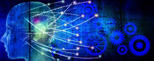 dijital yapay zeka konsepti. Soyut teknoloji geçmişi. 3d oluşturma