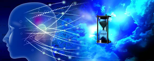 Çarklı kum saati ve arka planda bulut