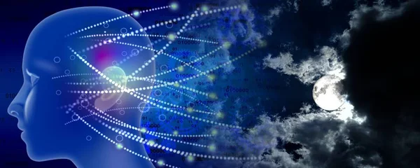 İnsan beynine sahip soyut bir arkaplan