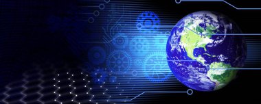 Metnin için dünya ve boşluk içeren soyut arkaplan