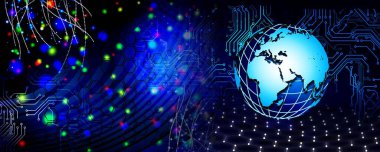 Küre ve ikili kodlu soyut arkaplan