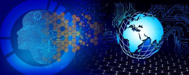 soyut dijital teknoloji arkaplanı, 3D görüntüleme