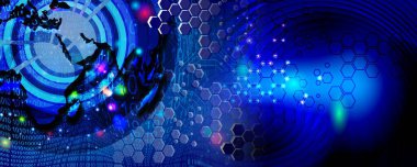 dijital teknoloji ve internet bağlantısı tasarım konsepti, alan ile soyut arkaplan