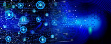 Mavi ve beyaz altıgenli soyut arkaplan