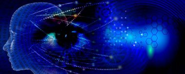 İnsan gözü beyinli soyut bir arkaplan