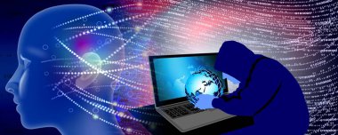 Dizüstü bilgisayar ve küreyle siber güvenlik kavramı