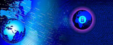 soyut dijital teknoloji konsepti, 3D illüstrasyon grafik bilgisayar ekranı, ve ikili kod