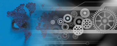 vites ve dişli tekerlekleri olan soyut arkaplan.