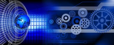 Vites ve dişli tekerlekleri olan soyut teknoloji arka planı