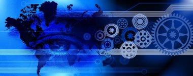 Vites ve dişli tekerlekleri olan soyut teknoloji arka planı