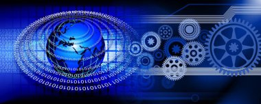 Vites ve dişli tekerlekleri olan soyut teknoloji arka planı