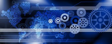 Vites ve dişli tekerlekleri olan soyut teknoloji arka planı