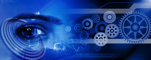 Siber devre ve teknoloji konseptinin dijital bileşimi.