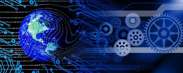 Fütürist arayüzü olan soyut teknoloji konseptinin dijital bileşimi, 3D görüntüleme