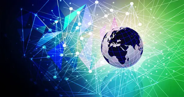 Küresel ağ kavramı. 3B görüntüleme