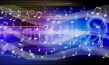 Müzik notaları ile soyut arkaplan