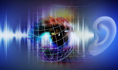 Müzik notaları ile soyut arkaplan