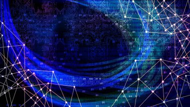 dijital veri teknolojisi arka planı. 3d oluşturma