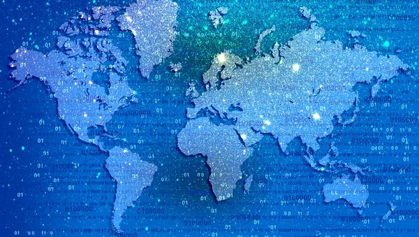 Dünya Haritası ve yıldız ile arka plan