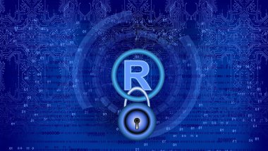 cyber security concept with electronic circuit board. 3d rendering